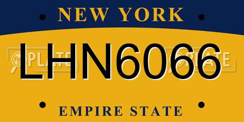 LHN6066 New York License Plate