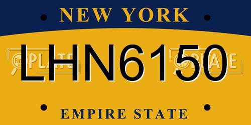 LHN6150 New York License Plate