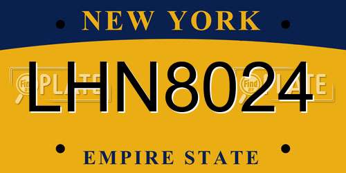 LHN8024 New York License Plate