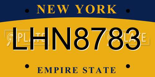 LHN8783 New York License Plate