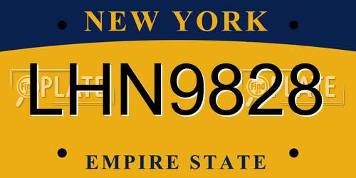 LHN9828 New York License Plate