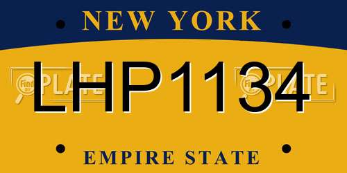 LHP1134 New York License Plate