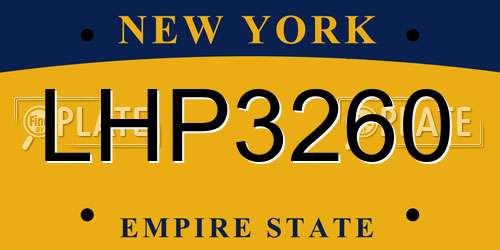 LHP3260 New York License Plate