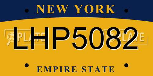 LHP5082 New York License Plate