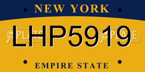 LHP5919 New York License Plate