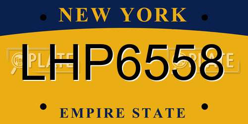 LHP6558 New York License Plate