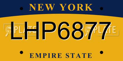 LHP6877 New York License Plate