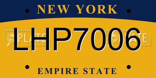 LHP7006 New York License Plate