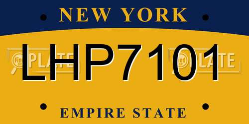 LHP7101 New York License Plate
