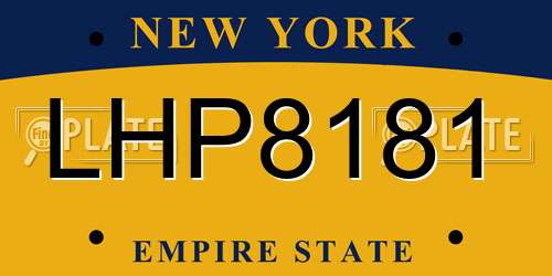 LHP8181 New York License Plate