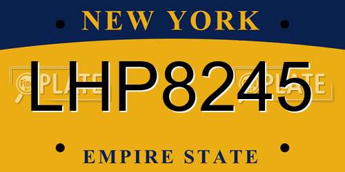 LHP8245 New York License Plate
