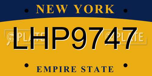 LHP9747 New York License Plate