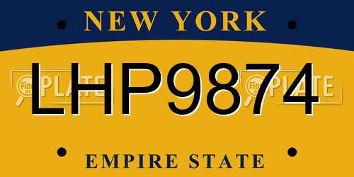 LHP9874 New York License Plate