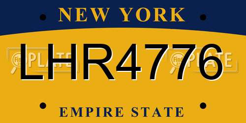 LHR4776 New York License Plate