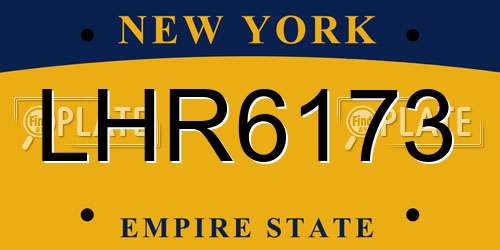LHR6173 New York License Plate