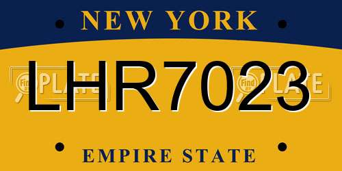 LHR7023 New York License Plate