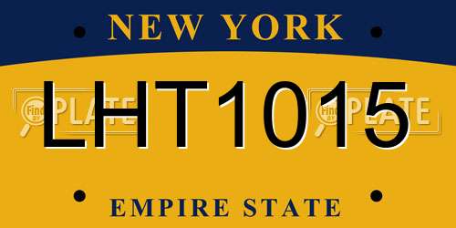 LHT1015 New York License Plate