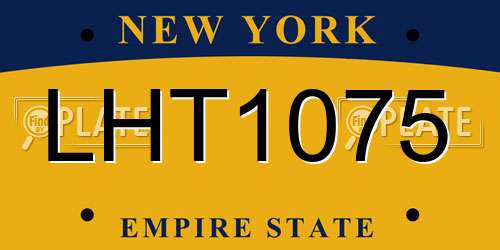LHT1075 New York License Plate