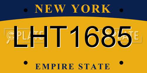 LHT1685 New York License Plate