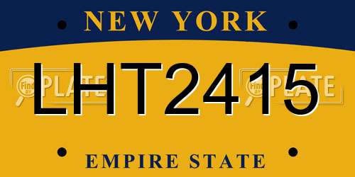 LHT2415 New York License Plate