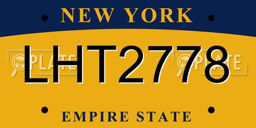 LHT2778 New York License Plate
