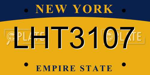 LHT3107 New York License Plate