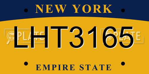 LHT3165 New York License Plate