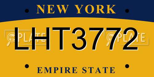 LHT3772 New York License Plate