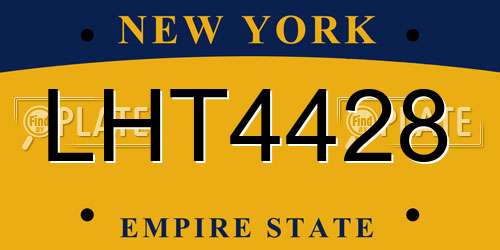 LHT4428 New York License Plate