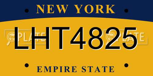 LHT4825 New York License Plate