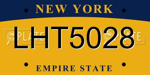 LHT5028 New York License Plate
