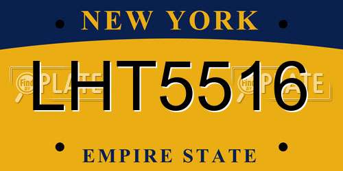 LHT5516 New York License Plate