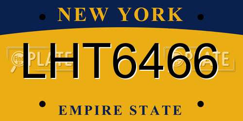 LHT6466 New York License Plate