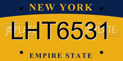 LHT6531 New York License Plate