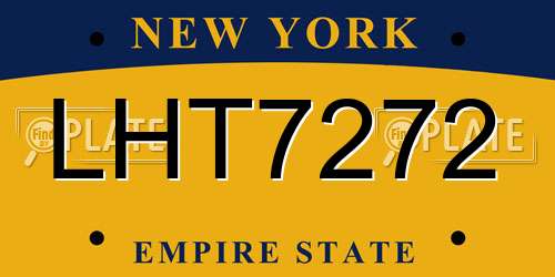 LHT7272 New York License Plate