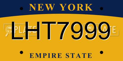 LHT7999 New York License Plate