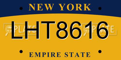 LHT8616 New York License Plate
