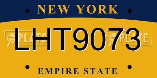 LHT9073 New York License Plate