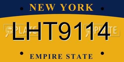 LHT9114 New York License Plate