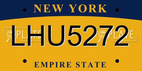 LHU5272 New York License Plate