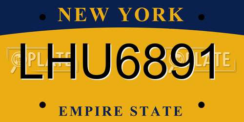 LHU6891 New York License Plate