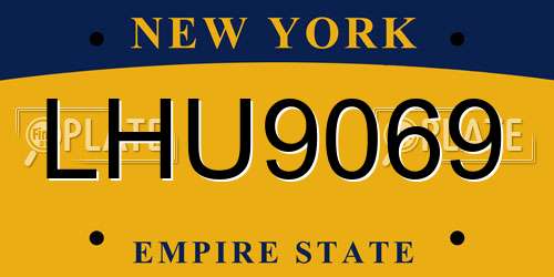 LHU9069 New York License Plate