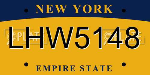 LHW5148 New York License Plate