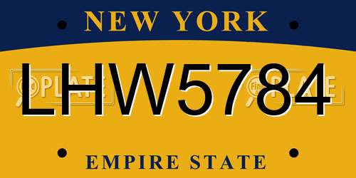LHW5784 New York License Plate