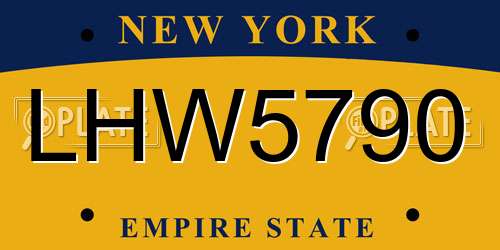 LHW5790 New York License Plate