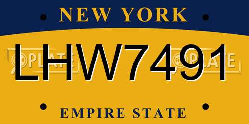 LHW7491 New York License Plate