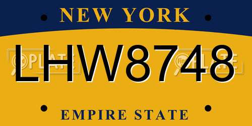 LHW8748 New York License Plate