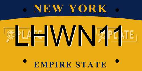 LHWN11 New York License Plate