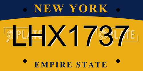 LHX1737 New York License Plate