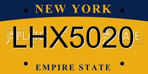 LHX5020 New York License Plate